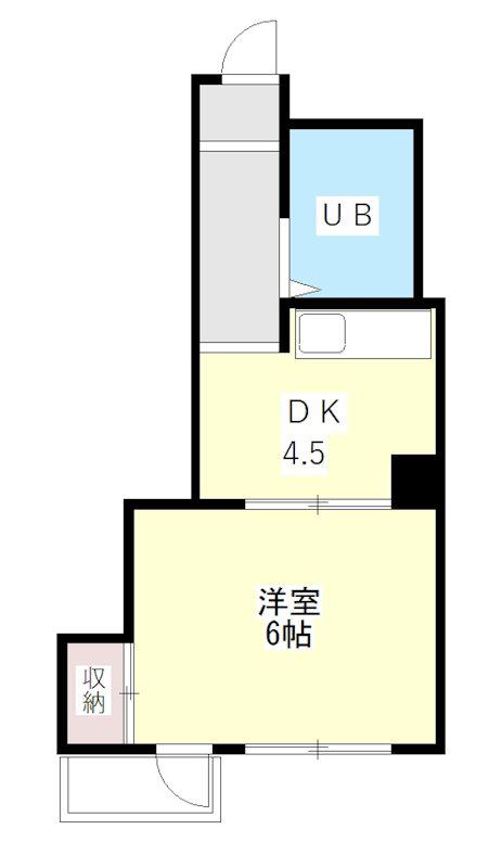 福野マンション(1DK/4階)の間取り写真