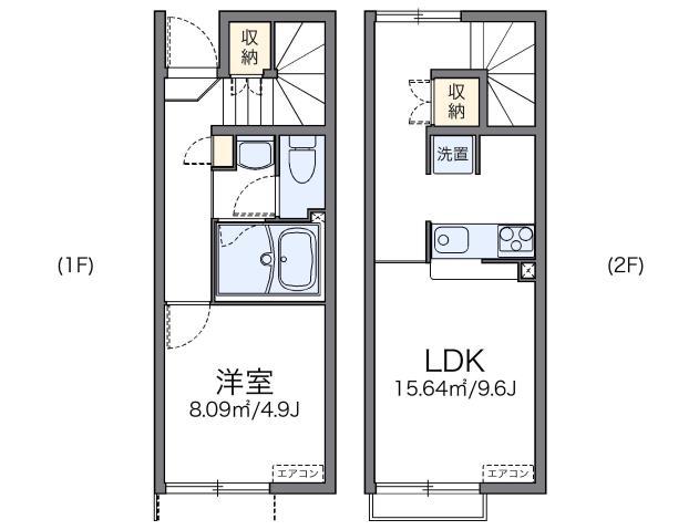 レオネクストユニベール(1LDK/1階)の間取り写真
