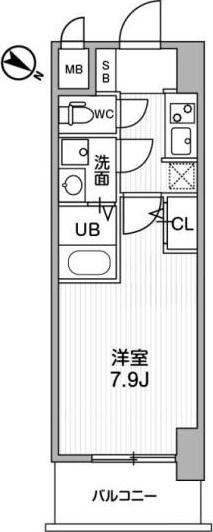 LA DOUCEUR西天満(1K/11階)の間取り写真