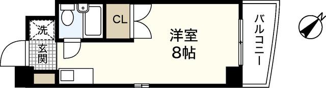 関本緑井ビル(ワンルーム/4階)の間取り写真