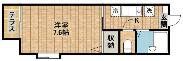 メゾン新城(1K/2階)の間取り写真
