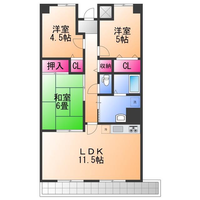 BREEZE COURT(3LDK/1階)の間取り写真