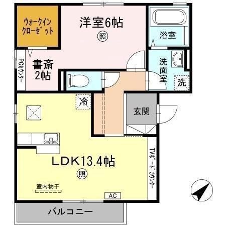 グリシーヌ(1LDK/1階)の間取り写真