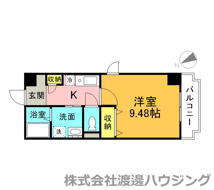 M・緑地(1K/2階)の間取り写真