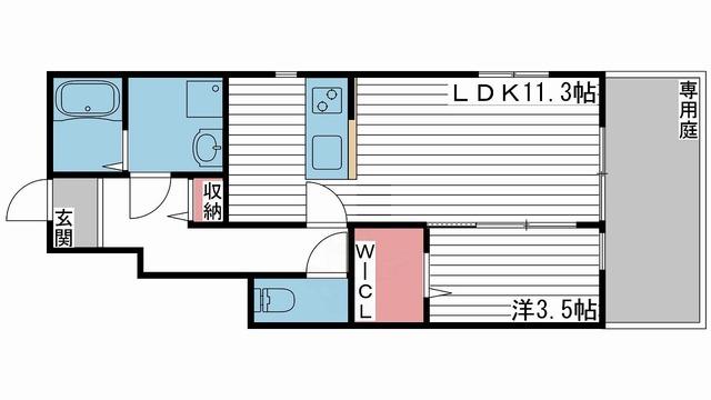 サンスーシ(1LDK/1階)の間取り写真