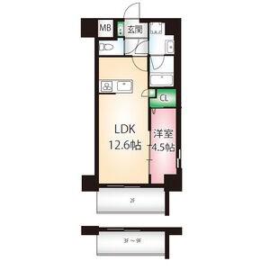 カメリア丸の内(1LDK/8階)の間取り写真