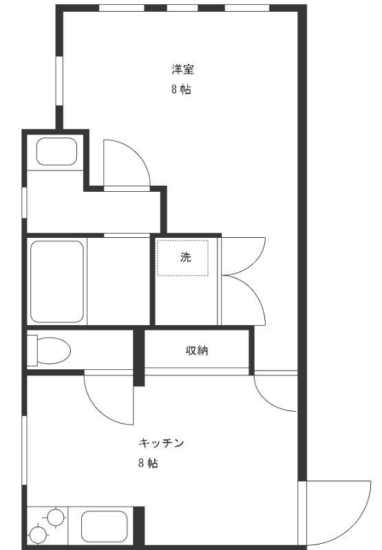 ウイング古屋(1DK/2階)の間取り写真