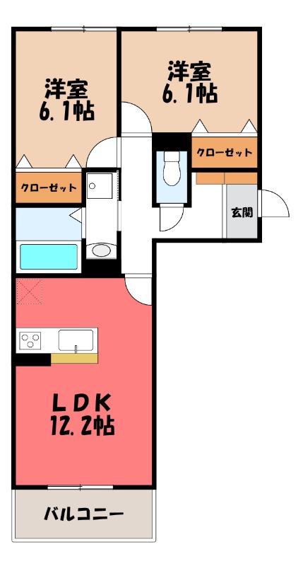 BREZZA(2LDK/3階)の間取り写真