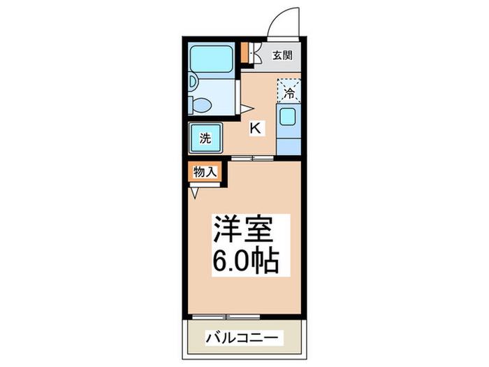 コスモスハイム(1K/1階)の間取り写真