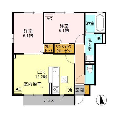 ボナールメゾン(2LDK/1階)の間取り写真