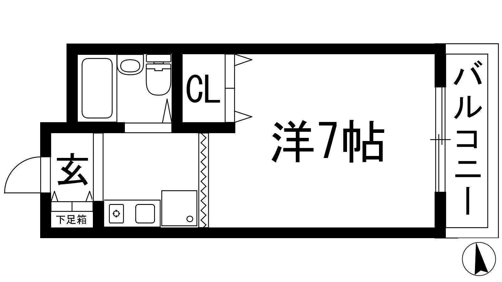 メゾン鼓ヶ滝(1K/5階)の間取り写真
