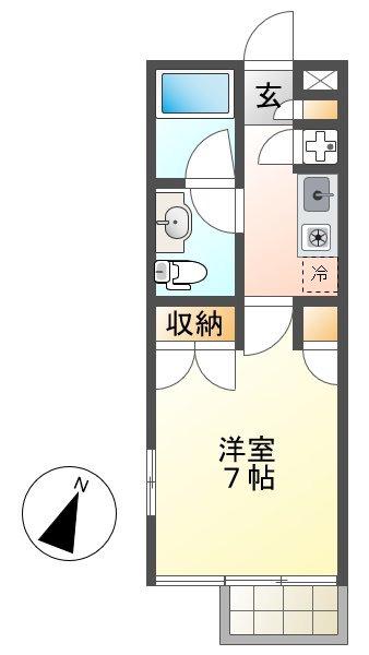 VILLA STELLA(1K/2階)の間取り写真