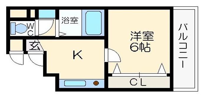 クレセール阿波座(1K/9階)の間取り写真