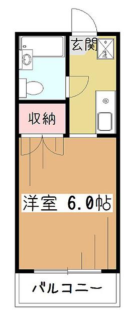 アーバン フォレスト(ワンルーム/2階)の間取り写真