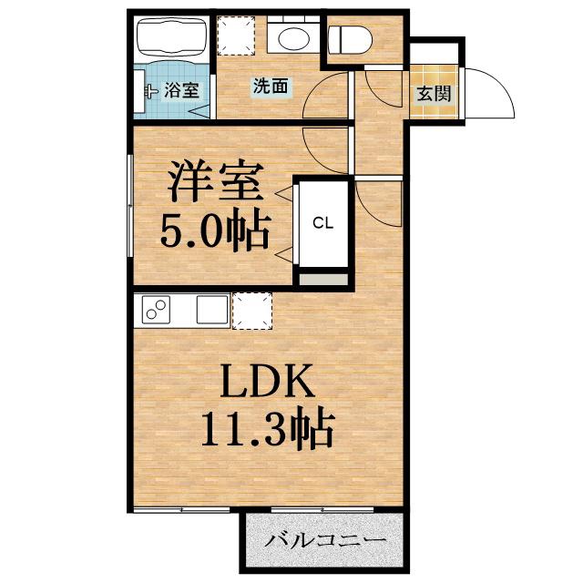 アルプス(1LDK/2階)の間取り写真