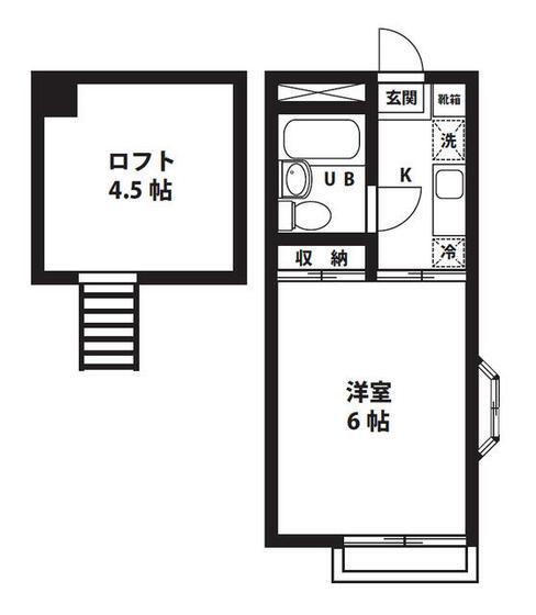 ハイツクラベリーナ(1K/1階)の間取り写真