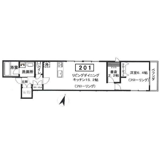 クラインヴァルト駒沢(1SLDK/2階)の間取り写真