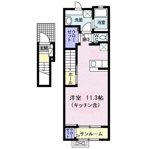 ハイム・コスモス(1K/2階)の間取り写真