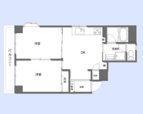 ウイング上福岡(2DK/6階)の間取り写真