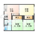 臼井コーポ(3DK/2階)の間取り写真