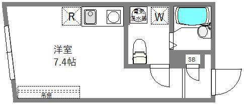 COCOFLAT三軒茶屋(ワンルーム/4階)の間取り写真