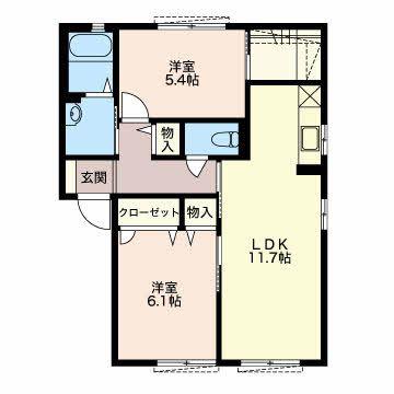 ファレノ C棟(2LDK/1階)の間取り写真