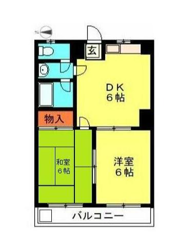 メゾンかいざか(2DK/3階)の間取り写真