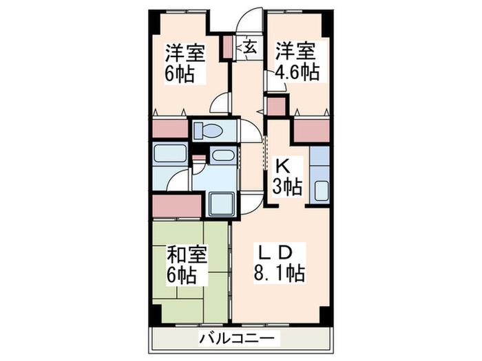 アーバンパーク市ヶ尾(3LDK/3階)の間取り写真