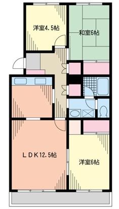 ベルメゾン五月台(3LDK/1階)の間取り写真