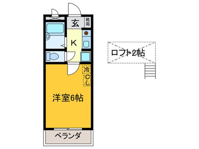 クラベールいずみ(1K/1階)の間取り写真