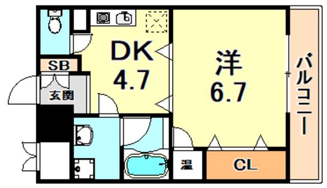 モアライフ魚崎(1DK/7階)の間取り写真