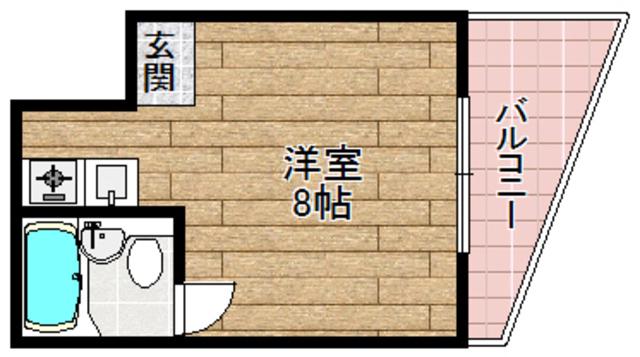 アンフィニィ富田(1K/2階)の間取り写真