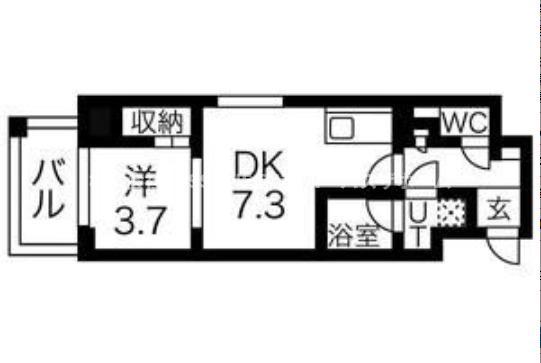 エスリードレジデンス大阪天王寺(1DK/4階)の間取り写真
