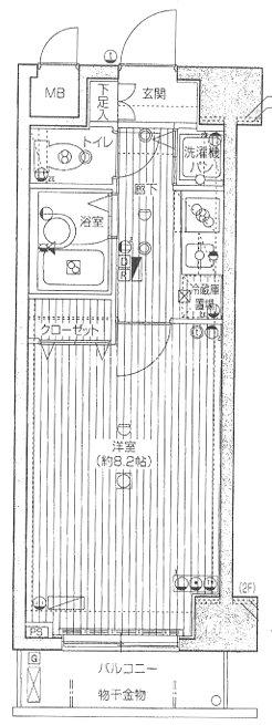 グランド・ガーラ日本橋茅場町(1K/6階)の間取り写真