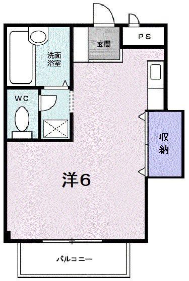 アクシス北青木(1K/2階)の間取り写真