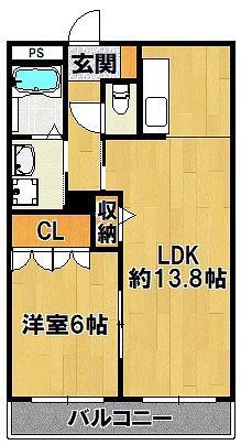 エテルノ・ヴェリータ(1LDK/1階)の間取り写真