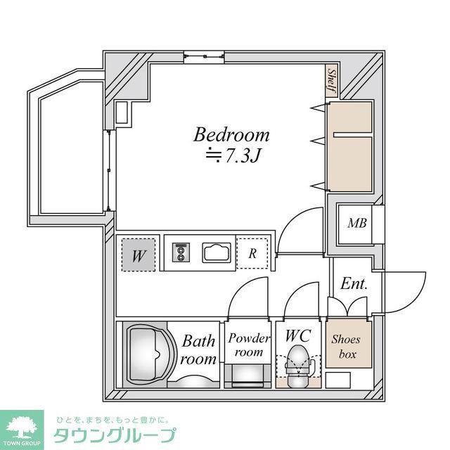 リテラス馬込(1K/1階)の間取り写真