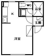 アネックスⅠ(ワンルーム/2階)の間取り写真