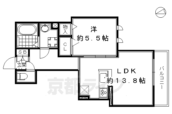 MOUNTSIDE秀泉(1LDK/2階)の間取り写真