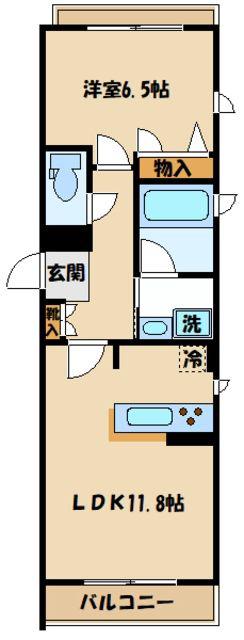 FIERTE本厚木(1LDK/3階)の間取り写真