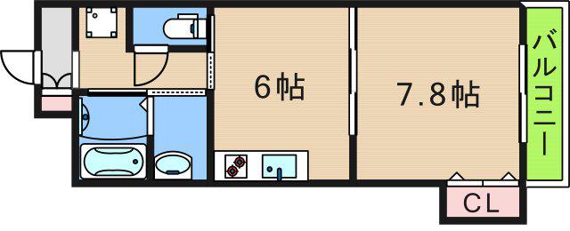 アール26(1DK/2階)の間取り写真