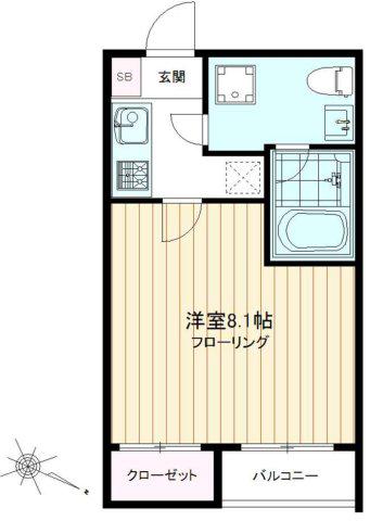 ノース APARTMENT(1K/3階)の間取り写真