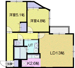 WELL BRIGHT東雲 RESIDENCE(2LDK/5階)の間取り写真