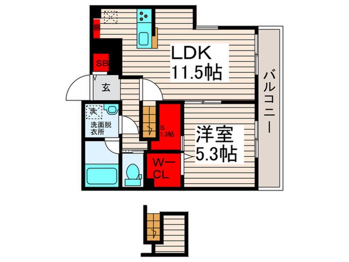 GLANZ大師前(1SLDK/3階)の間取り写真