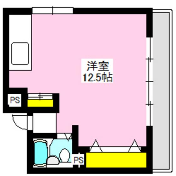 ヴィラ高崎(ワンルーム/3階)の間取り写真