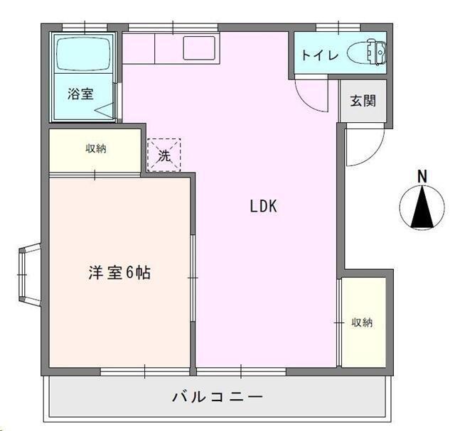 南ハイツ(1LDK/2階)の間取り写真