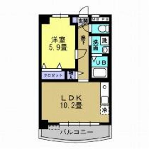 ヴィラクレール(1LDK/4階)の間取り写真