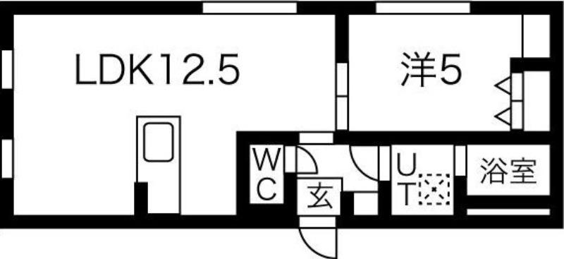 CASA PREMIATA 新道東(1LDK/2階)の間取り写真