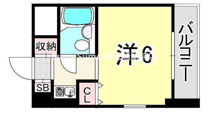 猪名寺パークマンションI(ワンルーム/5階)の間取り写真