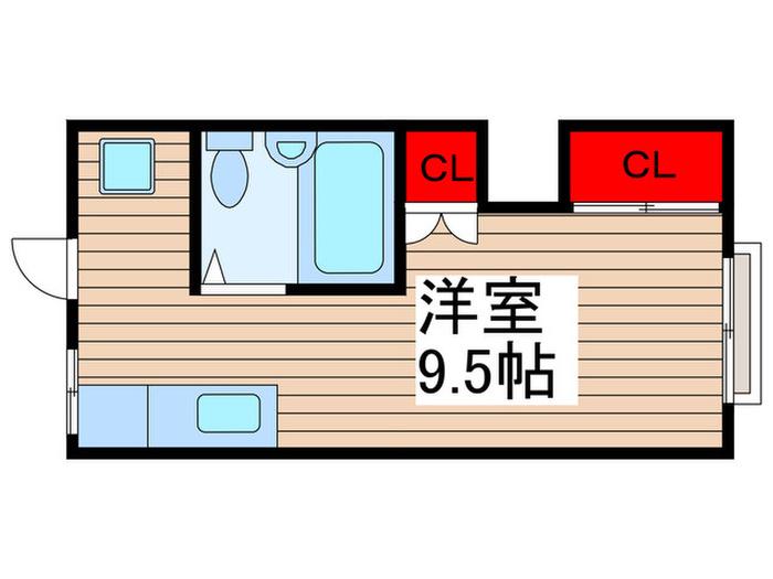 エステートムツミB(ワンルーム/1階)の間取り写真